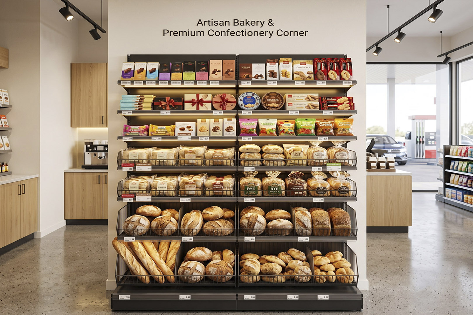 Wall shelving with baskets Wall shelving with baskets