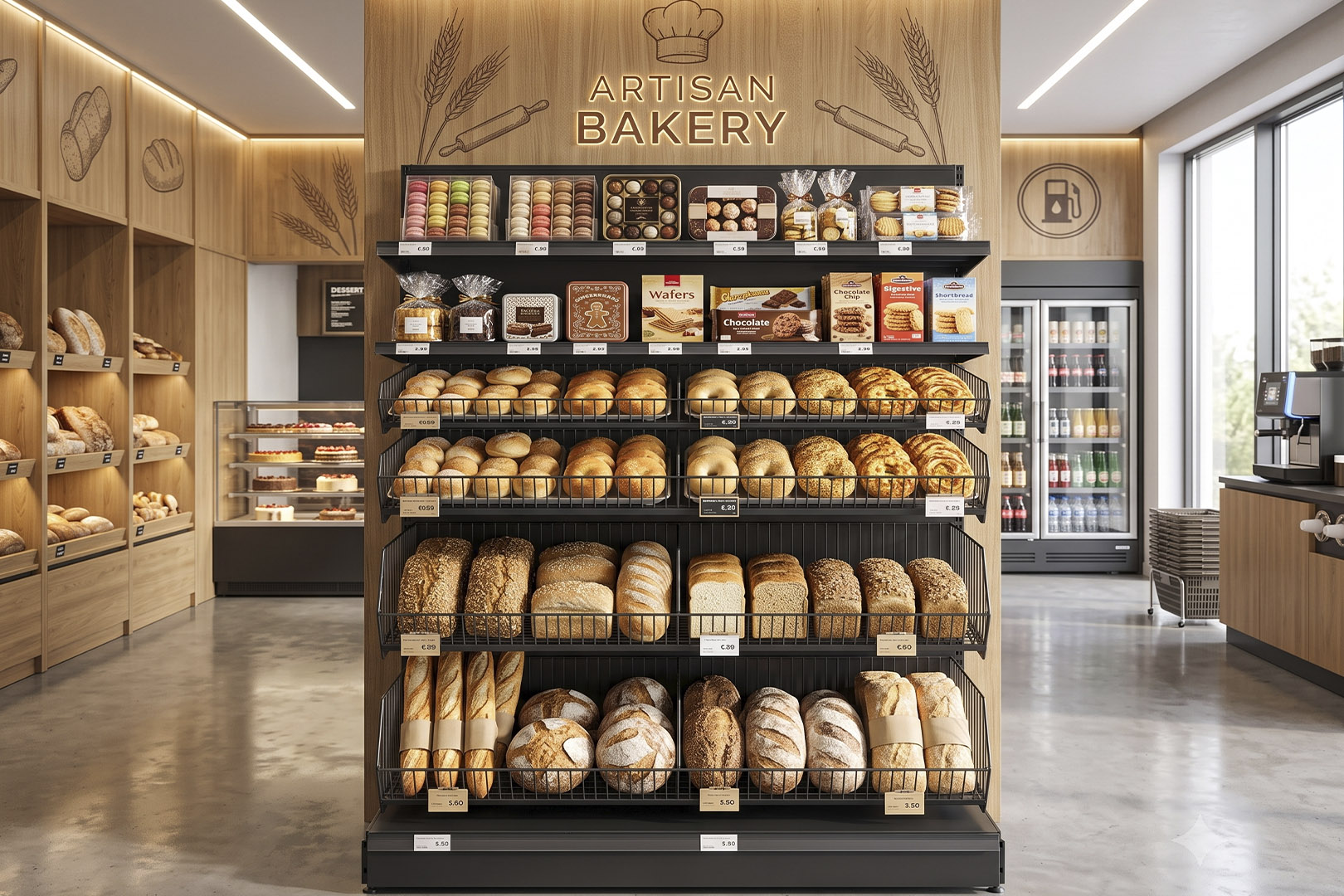 Wall shelving with baskets Wall shelving with baskets