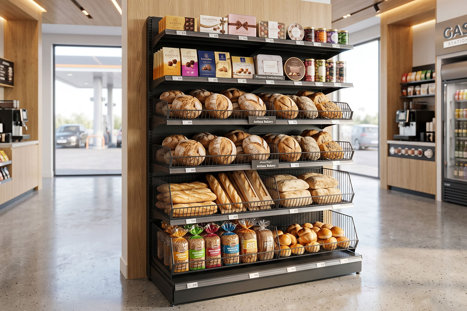 Wall shelving with baskets Wall shelving with baskets