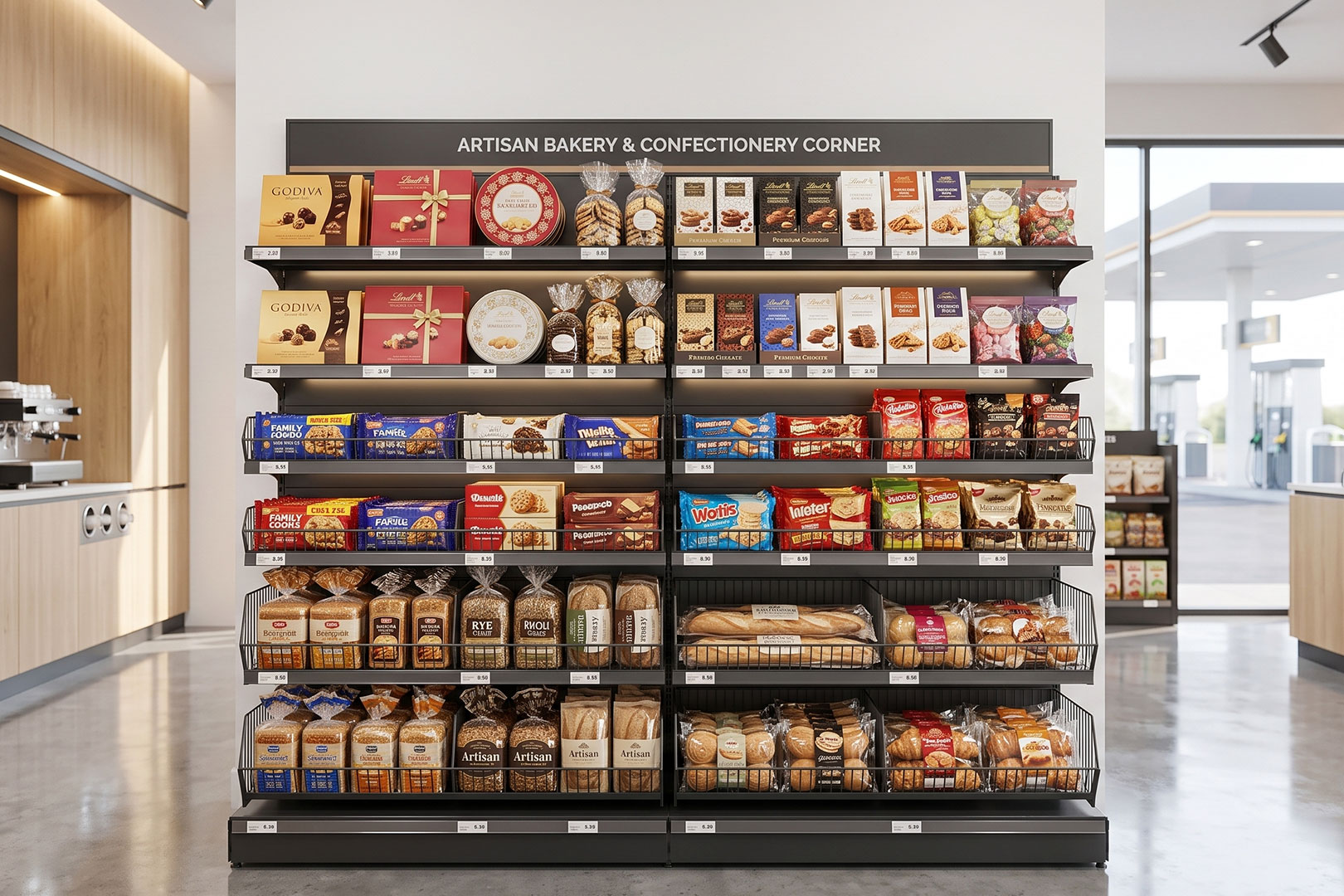 Wall shelving with baskets Wall shelving with baskets