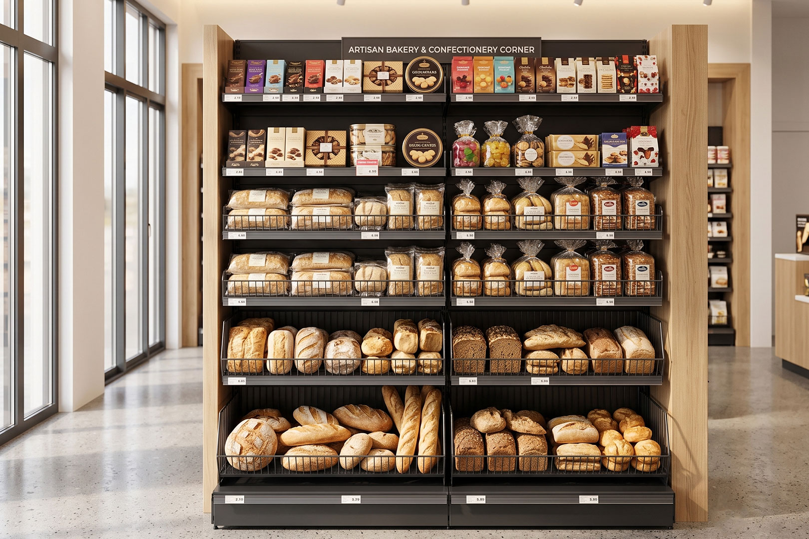 Wall shelving with baskets Wall shelving with baskets