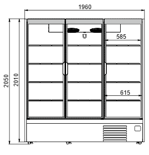  Refrigerated cabinets Kansas A1SG 080 HT 3HD 205-D1850A-196