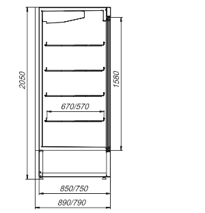 Refrigerated cabinets Kansas A1SG 075/085 MT/HT 2HD 210-D1200/D1600 A-132