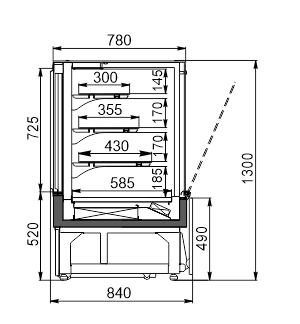 Confectionery counter Dakota AC 085 patisserie OS 130-DLA