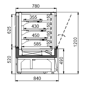 Confectionery counter Dakota AC 085 patisserie OS 120-DLA