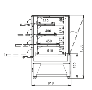Confectionery counters Dakota AС 081 patisserie OSPD 130-DLA