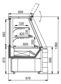 Confectionery counters Dakota Sapphire KA 090 patisserie PS 140-DLA-ER35 - option Confectionery counters Dakota Sapphire KA 090 patisserie PS 140-DLA-ER35 - option