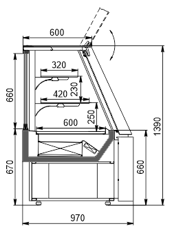 Confectionery counters Dakota Sapphire KA 090 patisserie PS 140-DLA-ER35 Confectionery counters Dakota Sapphire KA 090 patisserie PS 140-DLA-ER35