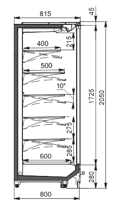 Refrigerated multideck Indiana 2 MV 080 MT D 205-DLM (sliding/hinged doors)