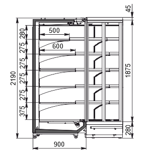 Multideck cabinets Indiana 2 MV 090 MT D 220-DLM-IS90