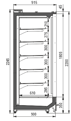 Multideck cabinet Indiana 2 MD 090 LT D 220-DLM