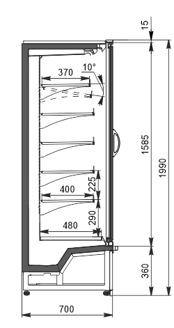 Refrigerated multideck cabinets Indiana medium AV 070 MT D 200-DLM/DLA