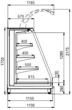 Refrigerated semi-vertical cabinets Louisiana eco MSV 115 MT O 170-DLM