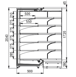 Multideck cabinets Indiana 2 MV 090 MT O 205-DLM-IS90