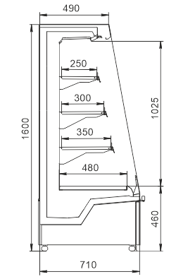 Refrigerated semi-vertical cabinets Indiana eco AV 070 MT O 160-DLA/DLM