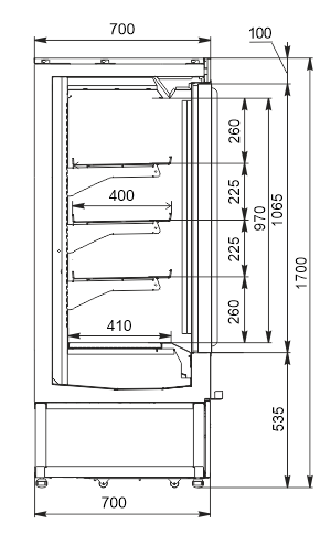 Specialized counters for preserved seafood and caviar sales Indiana eco medium AV 070 SLT D 170-DLA