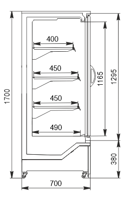 Refrigerated multideck cabinets Indiana 2 cube ASV 070 MT D 170-DLA (option)