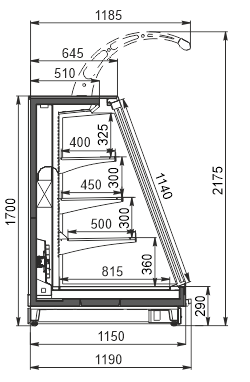 Refrigerated semi-vertical cabinets Louisiana eco MSV 115 MT D 170-DLM