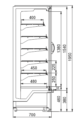 Refrigerated multideck cabinets Indiana medium 2 AV 070 MT D 195 DLA