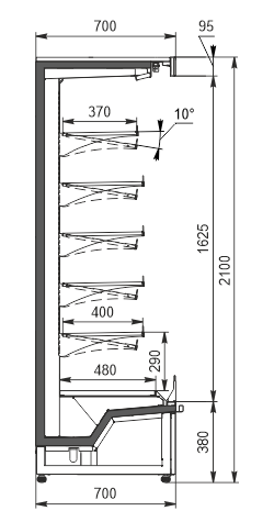 Refrigerated multideck cabinets Indiana medium AV 070 MT O 210-DLM/DLA
