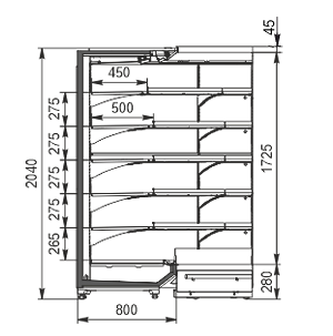 Multideck cabinets Indiana 2 MV 080 MT O 205-DLM-IS90
