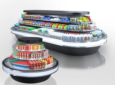 Semi-vertical cabinets Missouri cold diamond island MV 095 deli self 130-DLM