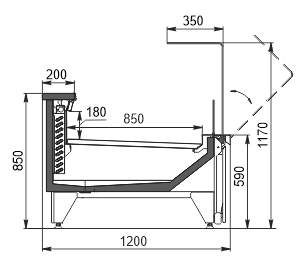 Refrigerated counters Missouri MC 120 deli SC OS 120-DLM (option)