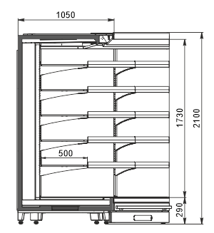 Multideck cabinets Louisiana 5 MV 105 MT D 210-DLM-IS90
