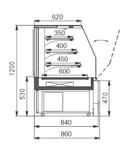 Refrigerated counters Missouri AK 084 patisserie OS 120-DLA Refrigerated counters Missouri AC 084 patisserie OS 120-DLA (option)