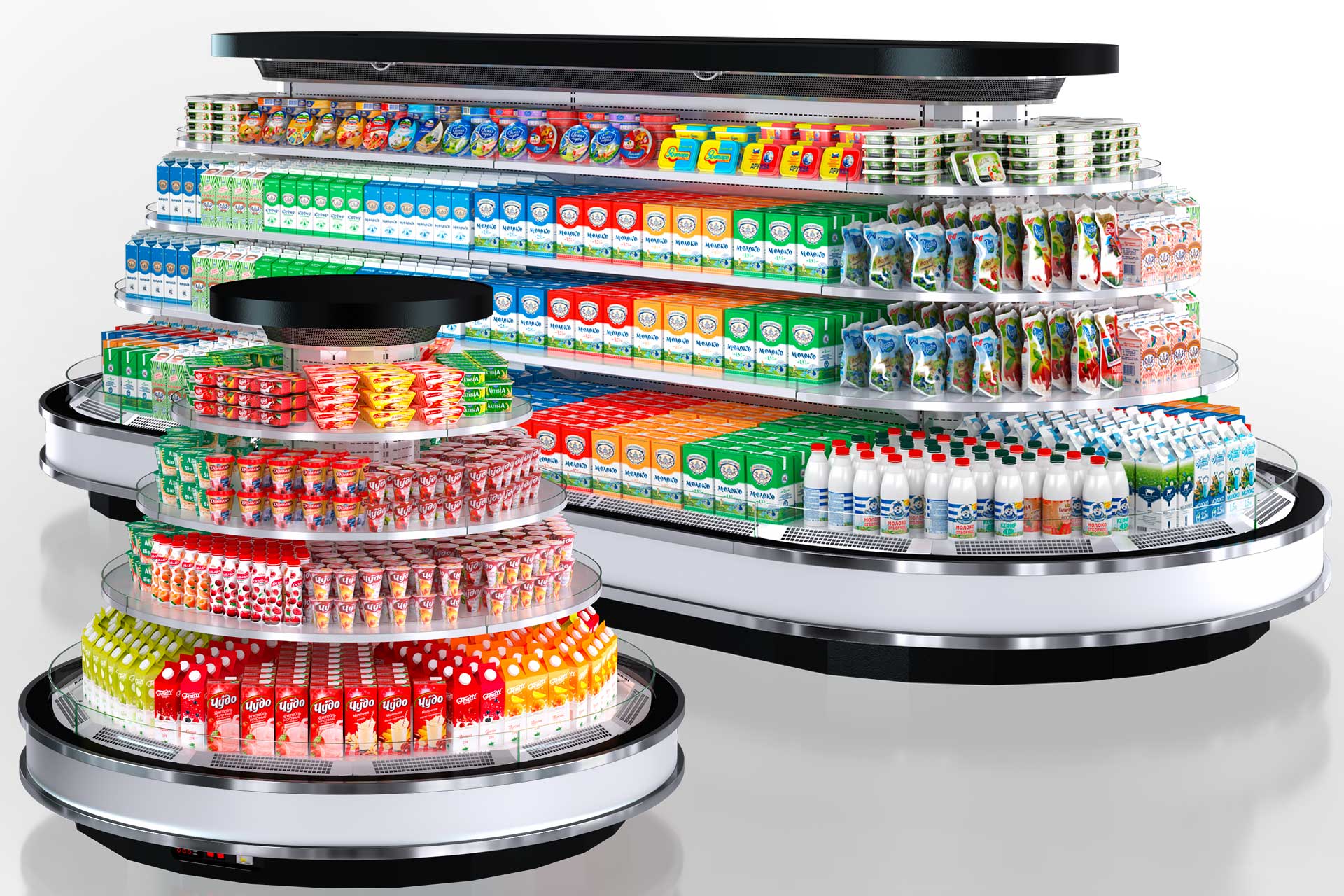 Refrigerated  semi-vertical cabinet Мissouri cold diamond island MV 095/110 deli self 150-DLM