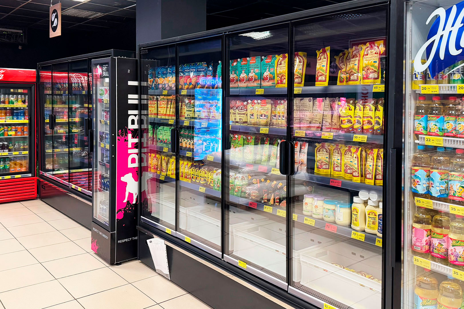 Refrigerated multideck cabinets Indiana medium AV 070 MT D 210-DLM, Eco Market supermarket Refrigerated multideck cabinets Indiana medium AV 070 MT D 210-DLM, Eco Market supermarket