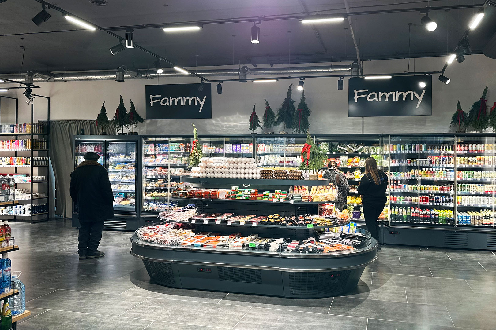 Island of semi-vertical cabinets Мissouri cold diamond island MV 095 deli self 130-DLA, refrigerated multideck cabinets Indiana medium AV 085 MT D 210-DLА, Indiana medium AV 085 LT D 210-DLA, convenience store Fammy, Ukraine Island of semi-vertical cabinets Мissouri cold diamond island MV 095 deli self 130-DLA, refrigerated multideck cabinets Indiana medium AV 085 MT D 210-DLА, Indiana medium AV 085 LT D 210-DLA, convenience store Fammy, Ukraine