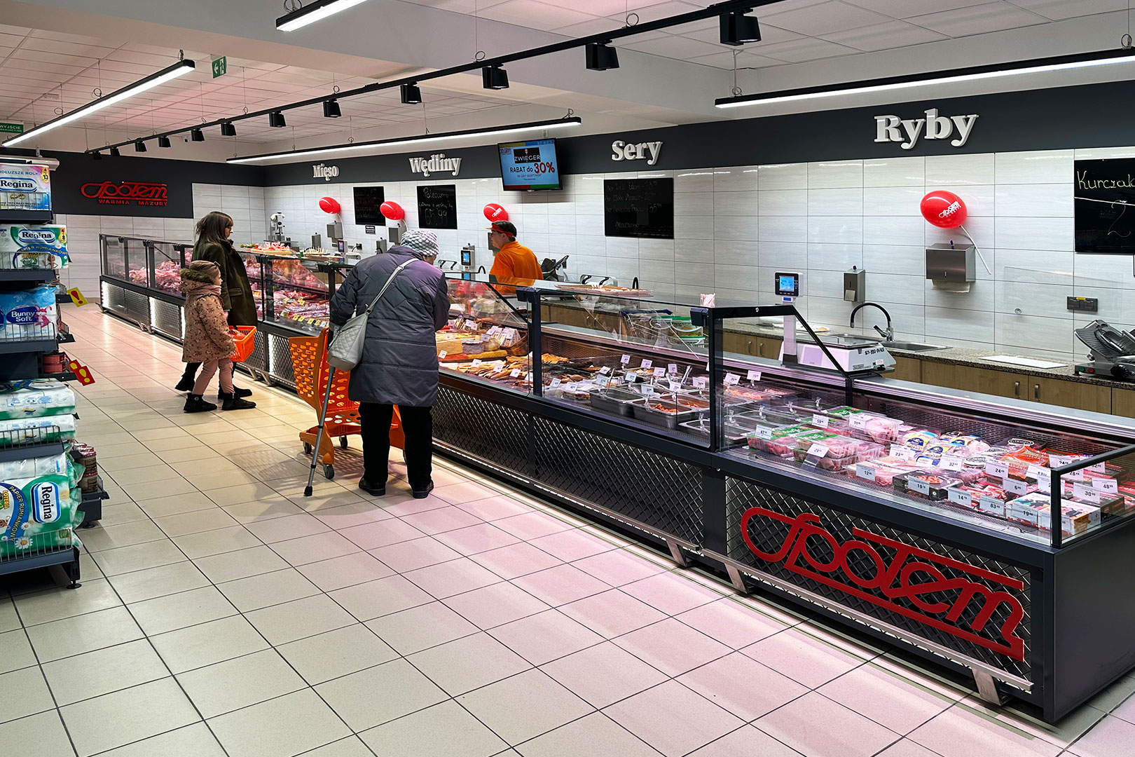 Refrigerated counters Мissouri MС 120 deli PS 130-DBM, Мissouri MС 120 deli self 086-DBM, convenience store Społem, Poland Refrigerated counters Мissouri MС 120 deli PS 130-DBM, Мissouri MС 120 deli self 086-DBM, convenience store Społem, Poland