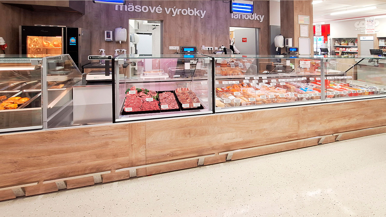 Refrigerated counters Missouri MC 120 deli PS 130-DBM, Missouri NC 120 cash desk 085, convenience store Coop, Slovakia Refrigerated counters Missouri MC 120 deli PS 130-DBM, Missouri NC 120 cash desk 085, convenience store Coop, Slovakia