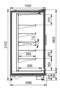 Refrigerated multideck cabinets Louisiana 5-FG MV 105 MT D 210-DLM