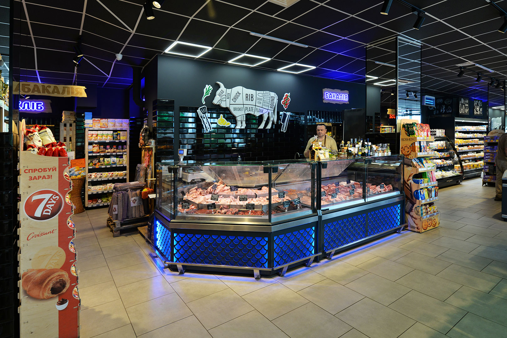 Refrigerated counters Missouri MC 120 deli PS 130-DBM, Food House supermarket, Ukraine Refrigerated counters Missouri MC 120 deli PS 130-DBM, Food House supermarket, Ukraine