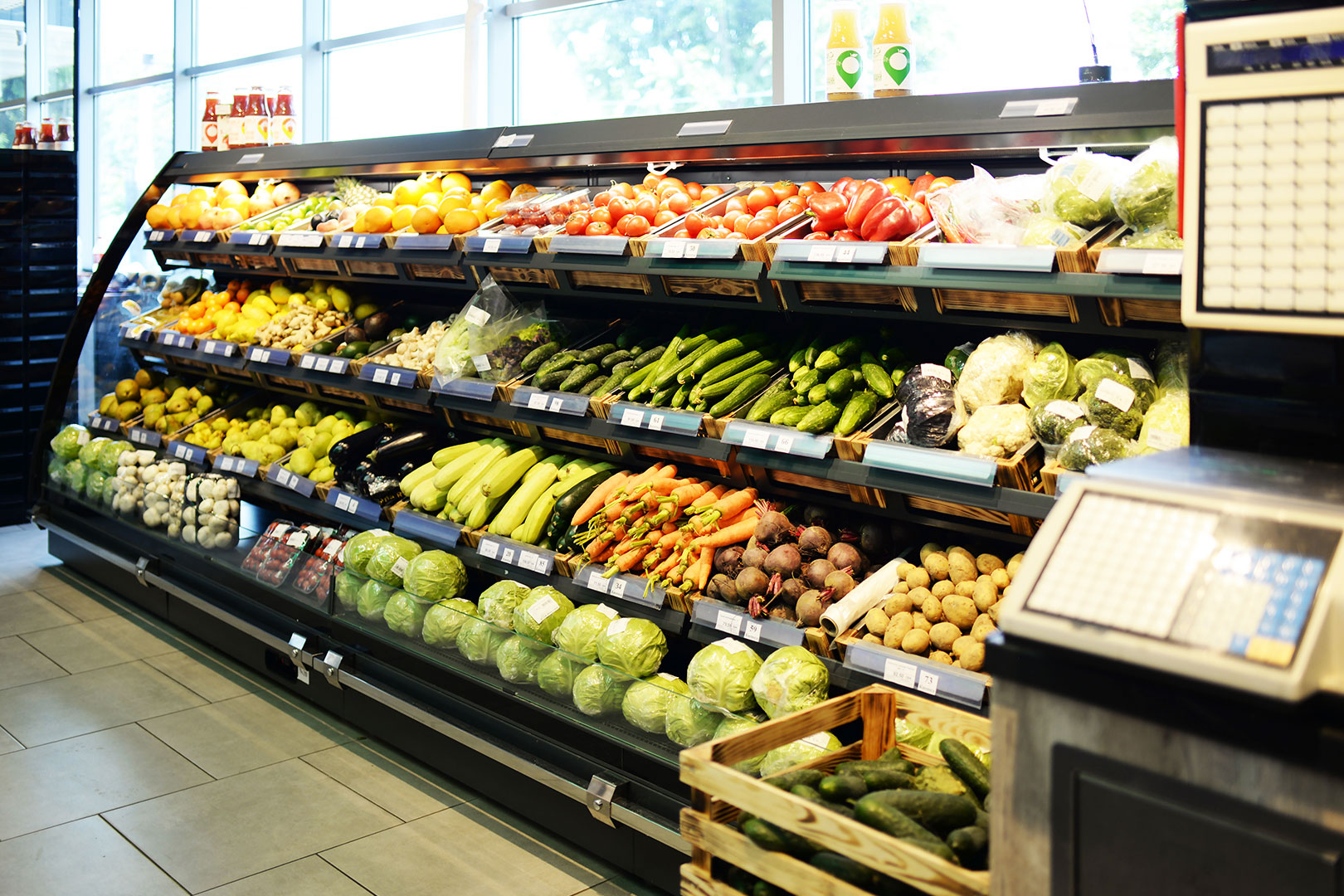 Semi-vertical cabinets Louisiana eco MSV 105 VF O 160-DLM, Food House supermarket, Ukraine Semi-vertical cabinets Louisiana eco MSV 105 VF O 160-DLM, Food House supermarket, Ukraine