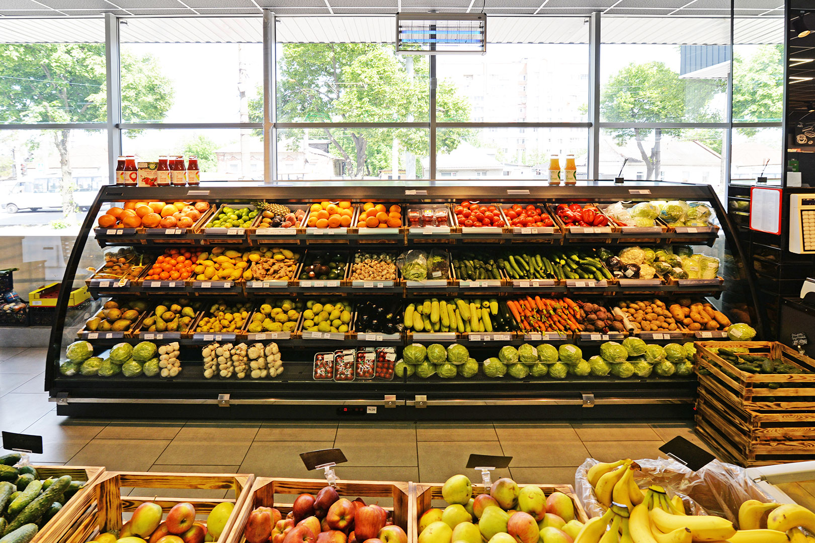 Semi-vertical cabinets Louisiana eco MSV 105 VF O 160-DLM, Food House supermarket, Ukraine Semi-vertical cabinets Louisiana eco MSV 105 VF O 160-DLM, Food House supermarket, Ukraine