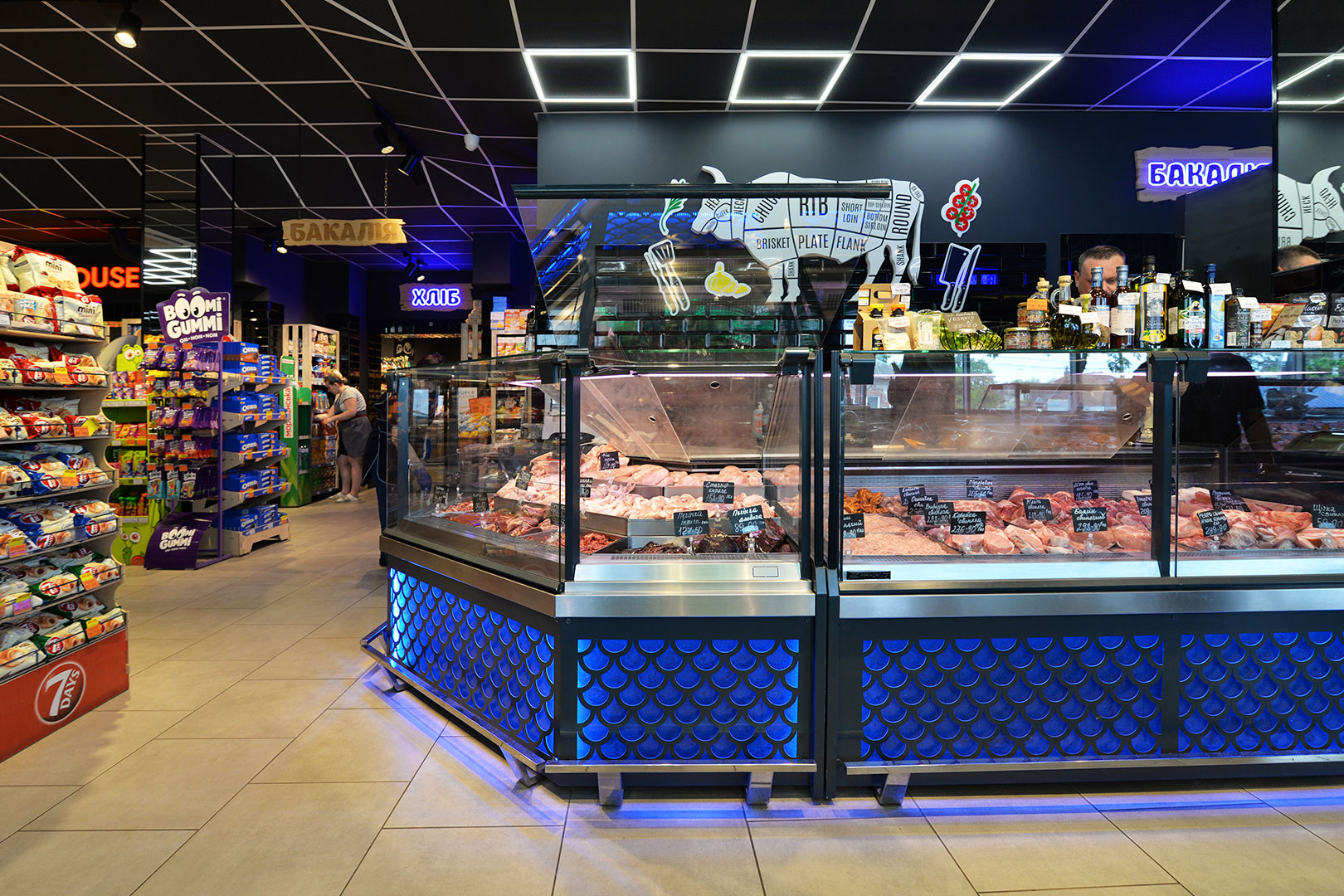 Refrigerated counters Missouri MC 120 deli PS 130-DBM, Food House supermarket, Ukraine Refrigerated counters Missouri MC 120 deli PS 130-DBM, Food House supermarket, Ukraine
