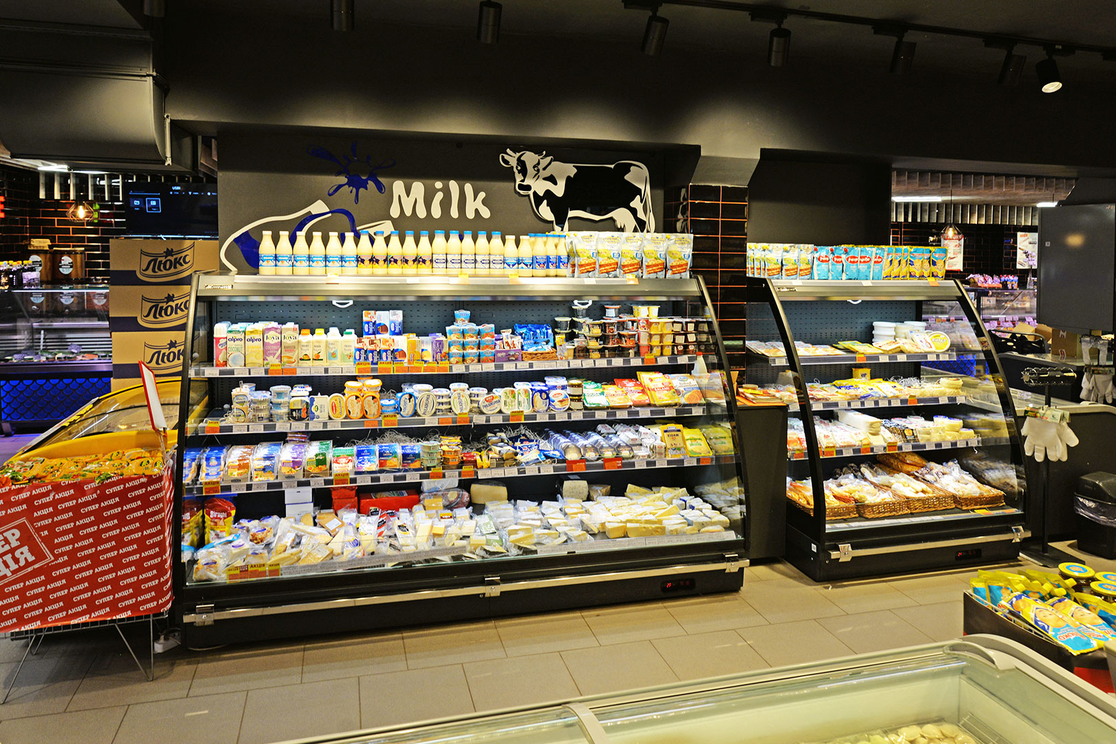 Semi-vertical cabinets Indiana eco MSV 070 MT O 130-DLA, Food House supermarket, Ukraine Semi-vertical cabinets Indiana eco MSV 070 MT O 130-DLA, Food House supermarket, Ukraine