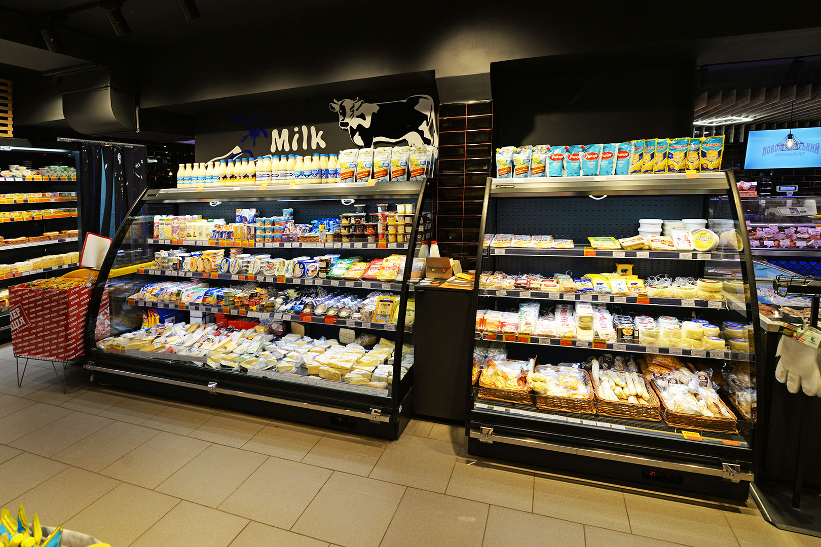 Semi-vertical cabinets Indiana eco MSV 070 MT O 130-DLA, Food House supermarket, Ukraine Semi-vertical cabinets Indiana eco MSV 070 MT O 130-DLA, Food House supermarket, Ukraine