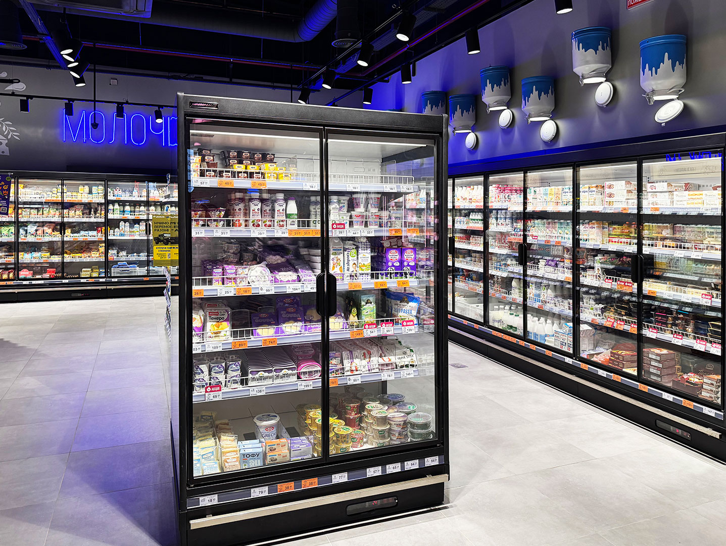 Multideck cabinets Louisiana MV 105 MT D 210-DLM, Louisiana MV 090 LT D 210-DLM-250, Varus supermarket, Ukraine Multideck cabinets Louisiana MV 105 MT D 210-DLM, Louisiana MV 090 LT D 210-DLM-250, Varus supermarket, Ukraine