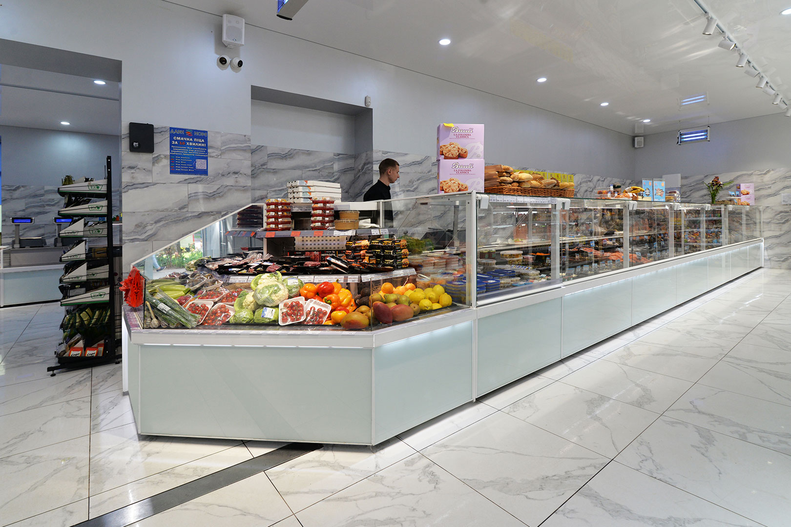 Refrigerated counters Missouri MC 120 cascade self 130-DLM, Missouri MC 120 deli PS 130-DBM, Dary Morya market, Ukraine Refrigerated counters Missouri MC 120 cascade self 130-DLM, Missouri MC 120 deli PS 130-DBM, Dary Morya market, Ukraine