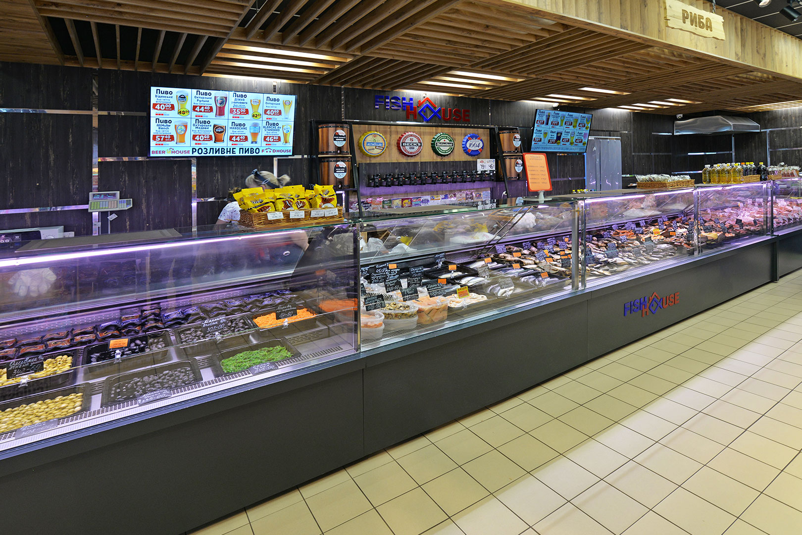Refrigerated counters Missouri MC 120 deli PP 130-DBM, Food House convenience store, Ukraine Refrigerated counters Missouri MC 120 deli PP 130-DBM, Food House convenience store, Ukraine