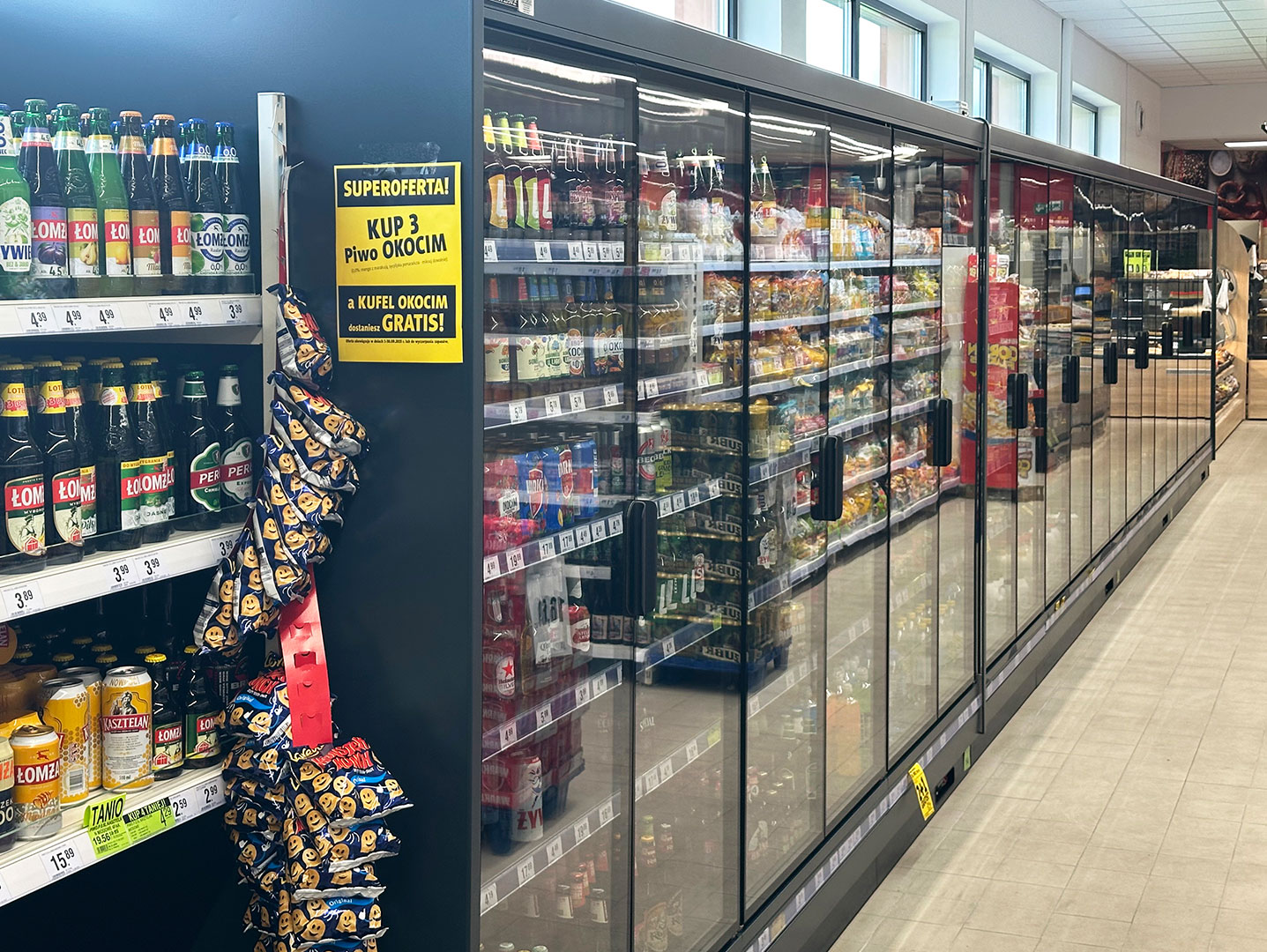 Multideck cabinets Louisiana MV 095 MT D 225-DLM, supermarket Prim, Poland Multideck cabinets Louisiana MV 095 MT D 225-DLM, supermarket Prim, Poland