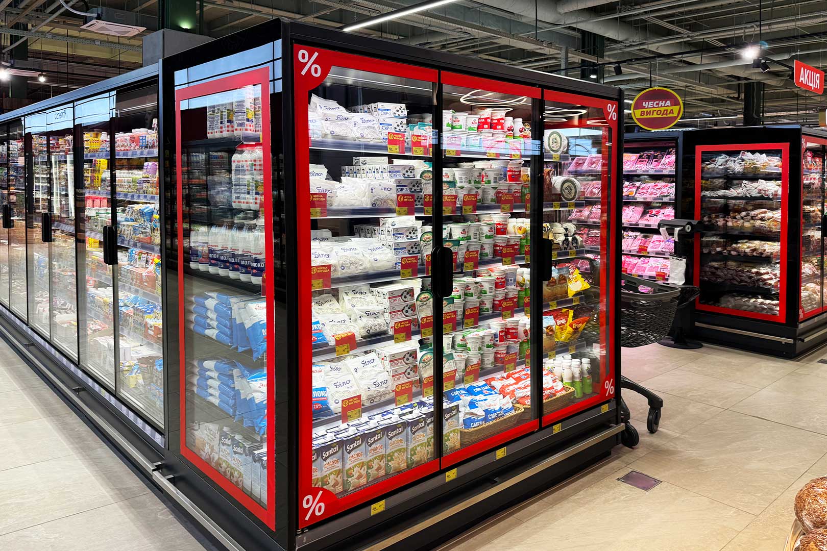 Refrigerated multideck cabinets Indiana 3 MV 090 MT D 205-DLM, Food Market supermarket, Ukraine Refrigerated multideck cabinets Indiana 3 MV 090 MT D 205-DLM, Food Market supermarket, Ukraine