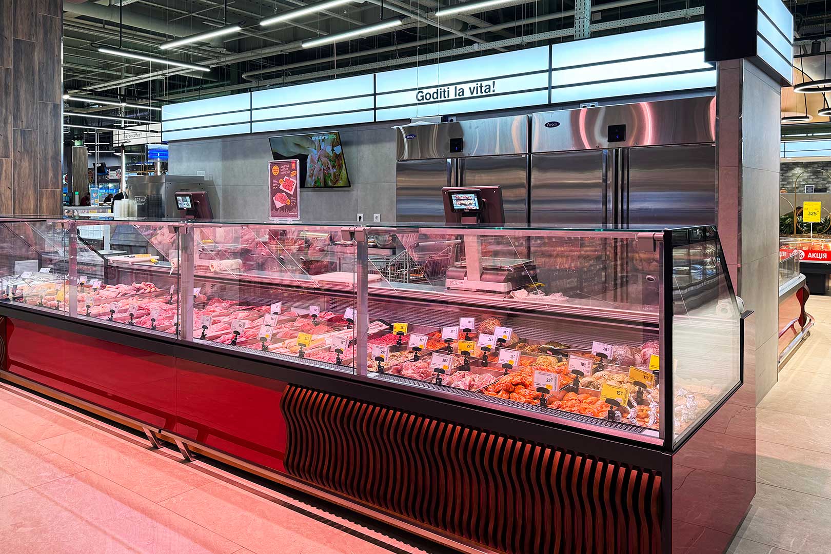 Refrigerated counters Missouri MC 120 deli PS 130-DBM, Food Market supermarket, Ukraine Refrigerated counters Missouri MC 120 deli PS 130-DBM, Food Market supermarket, Ukraine
