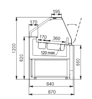 Specialized counter for soft-serve ice-cream sales Missouri AK 084 ice cream OS 120-DLA