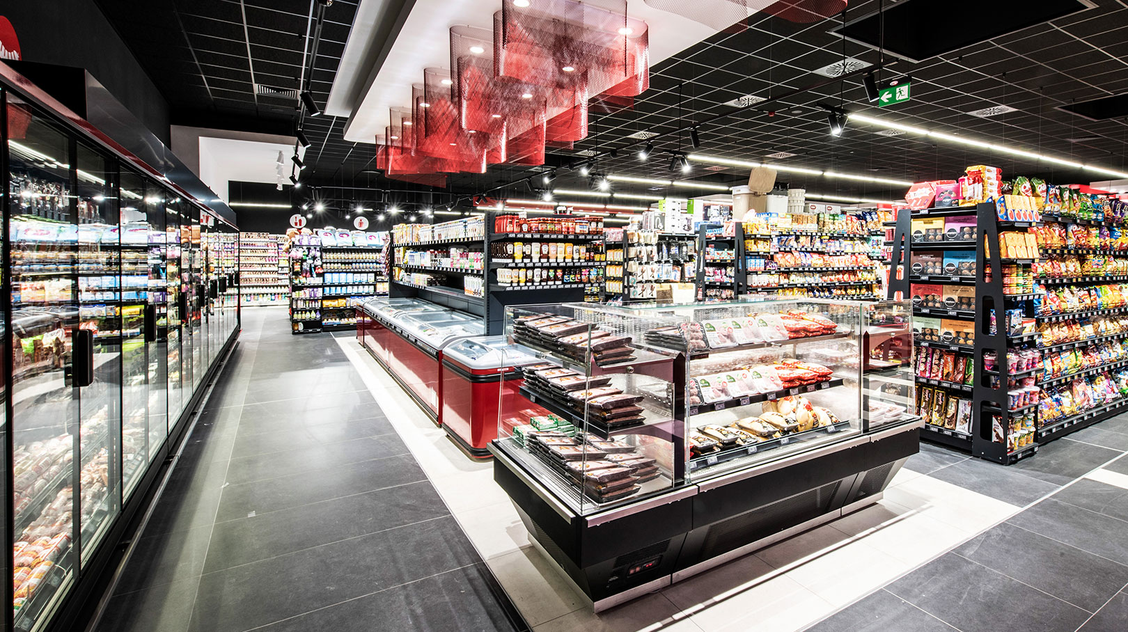 Promotional counter Virginia AC 103 deli self 128-DLA, multideck cabinets Indiana MV 090 MT D 205, Bogat-Beden supermarket, Bulgaria Promotional counter Virginia AC 103 deli self 128-DLA, multideck cabinets Indiana MV 090 MT D 205, Bogat-Beden supermarket, Bulgaria