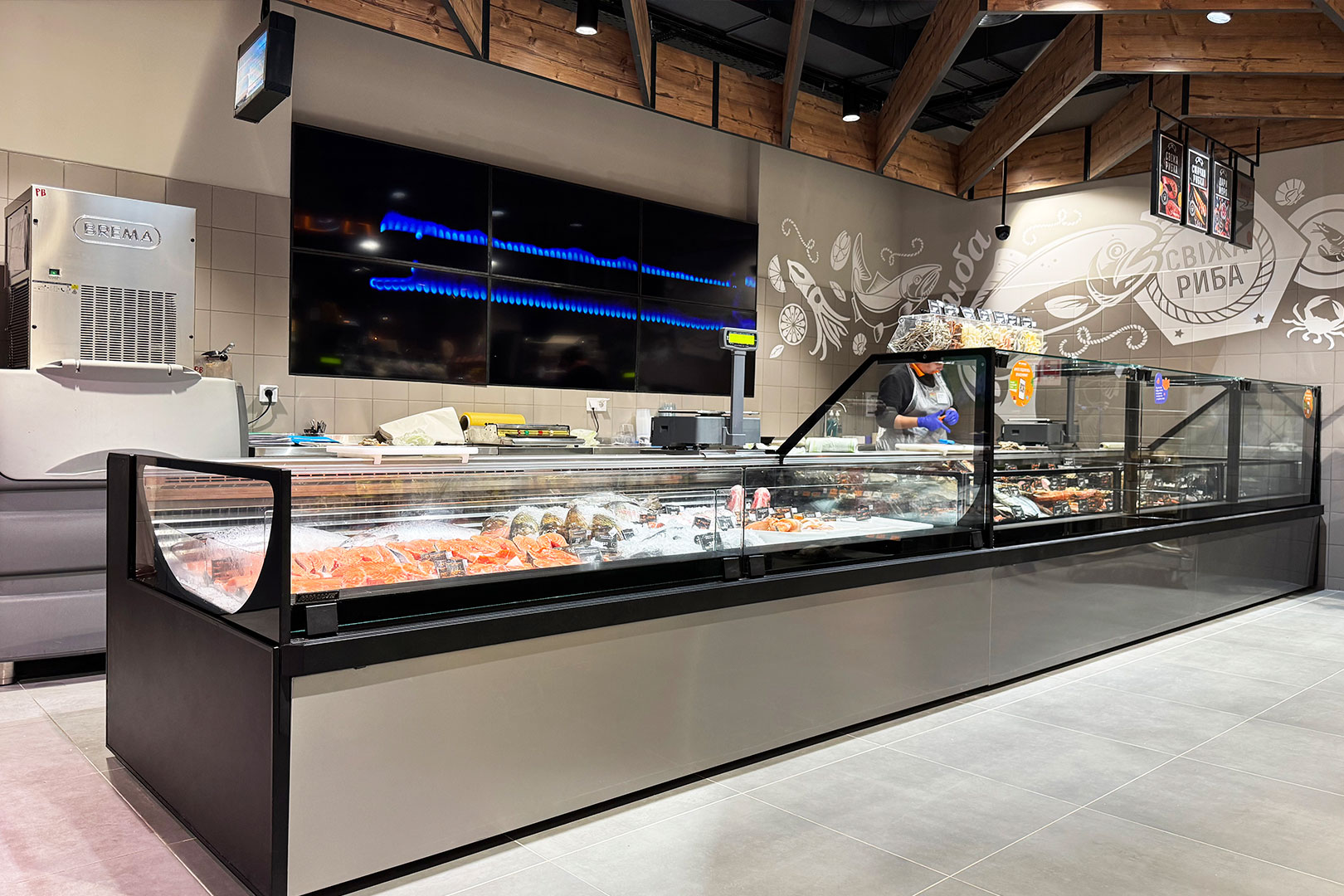Refrigerated counters Missouri сold diamond MC 126 deli self 084-DBM, Missouri сold diamond MC 126 deli PS 130-DBM, Varus supermarket, Ukraine Refrigerated counters Missouri сold diamond MC 126 deli self 084-DBM, Missouri сold diamond MC 126 deli PS 130-DBM, Varus supermarket, Ukraine